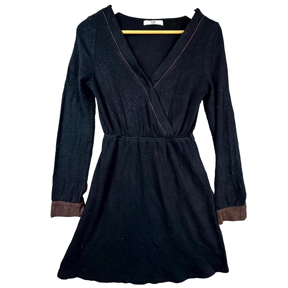 YA Los Angeles Fit & Flare Dress‎ Womens Black Knit Office Chic Capsule Neutral